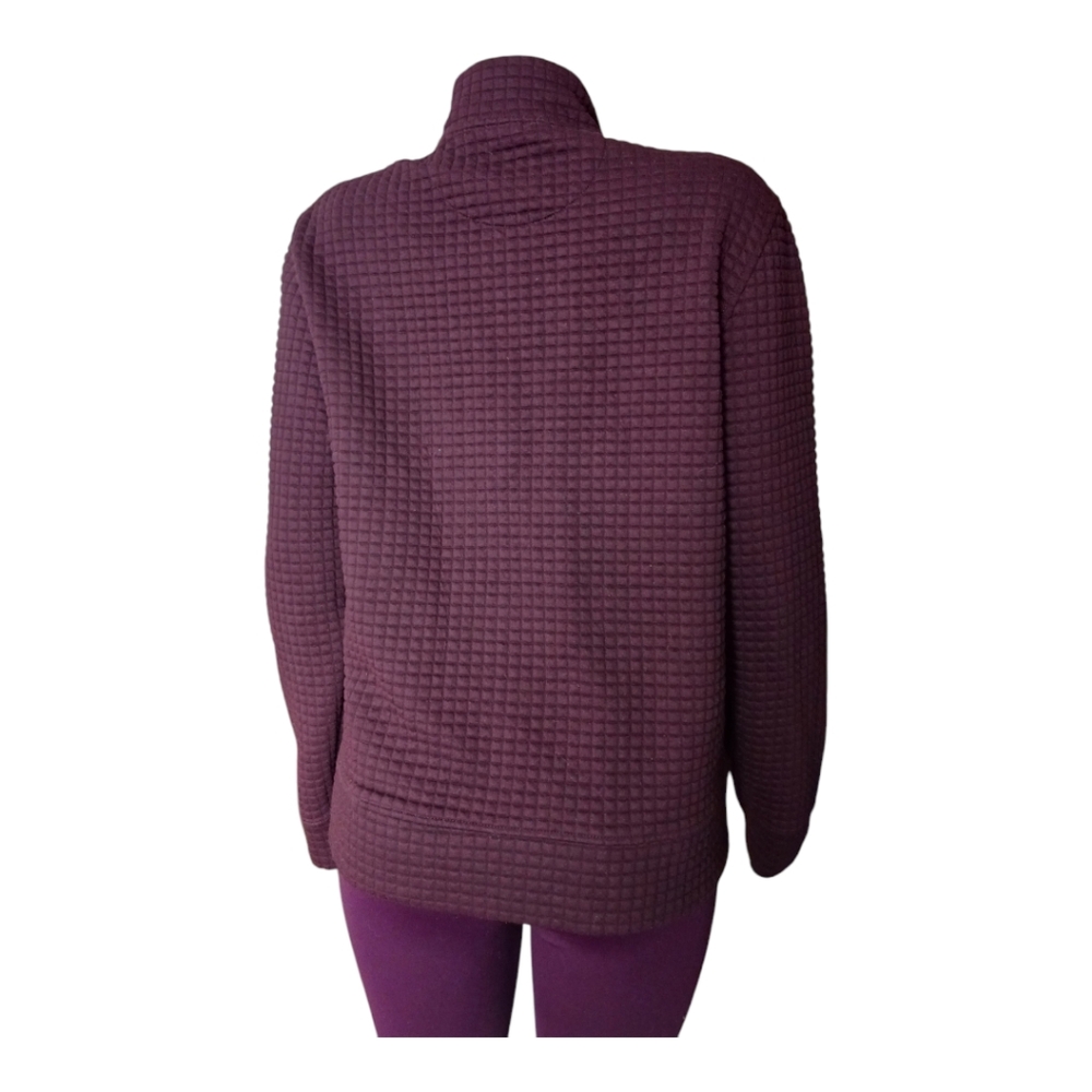 Perry Ellis Purple Textured Zip-Up Jacket Medium size - Picture 2 of 4